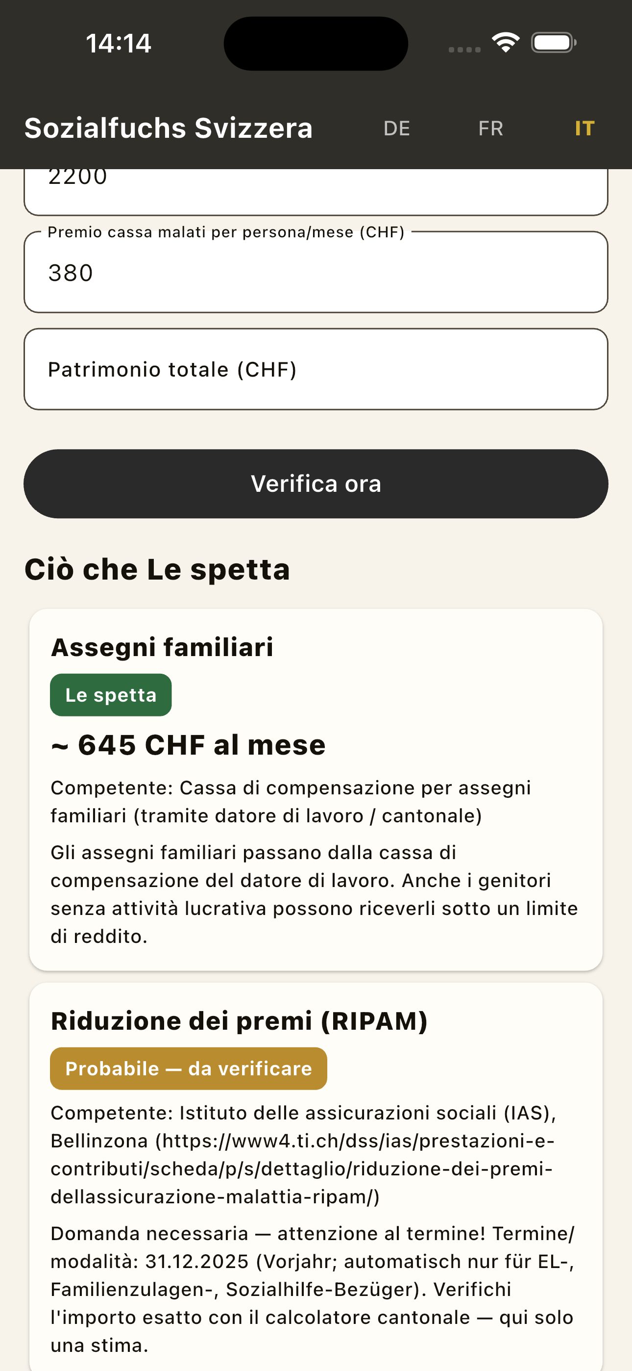 Ergebnis für Bellinzona auf Italienisch